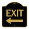 Signmission Designer Series Sign-Exit W/ Left Arrow, Black & Gold Aluminum Sign, 18" H, 18" L, BG-1818-24521 A-DES-BG-1818-24521 - alternate 1